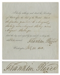 Franklin Pierce Pardon Signed as President -- Pierce Pardons a Man Convicted of Transmitting Forged Federal Documents